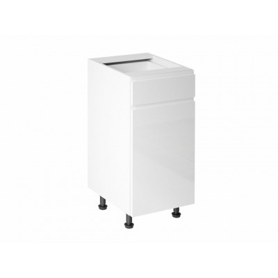 Virtuvės spintelė ASPEN D40S1-P (dešininė) (Blizgus baltas/Baltas) - TEIRAUTIS